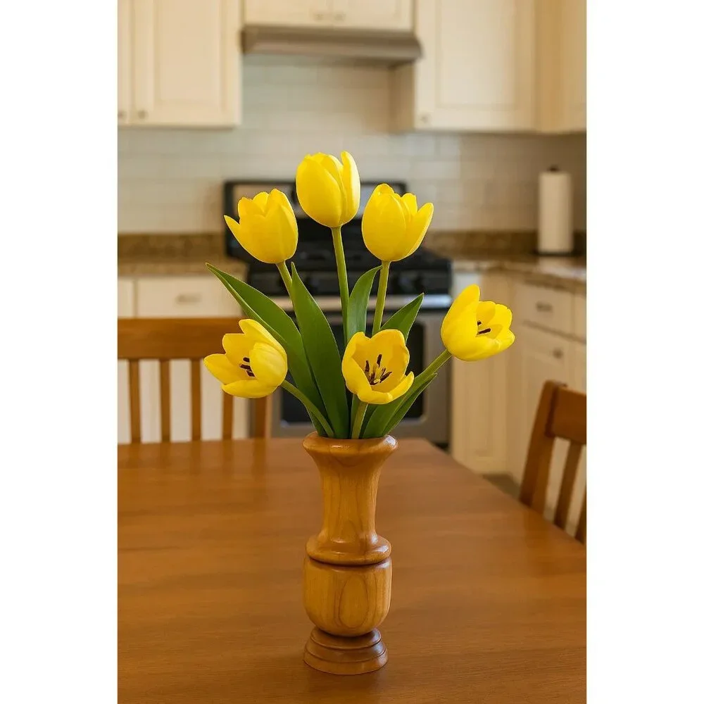 Custom Birch Vase Candlestick Holder Kent Seasons 2002 Handmade Wooden Decor